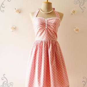 Cute Pale Pink Dress Tea Length Dress Classic..