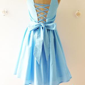 Blue Party Dress Blue Dress Vintage Inspired Dress..