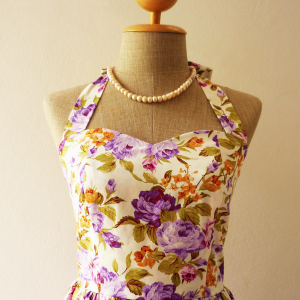 Floral Dress In Purple Once Upon A Time -size Xs,..