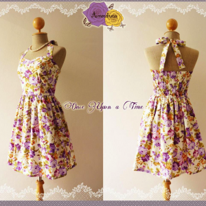 Floral Dress In Purple Once Upon A Time -size Xs,..