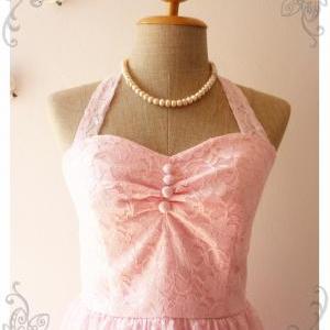 Pink Lace Dress Vintage Inspired Lace Dress Party..