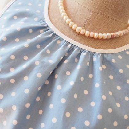 Baby Blue Dress Polka Dot Swing Dress Vintage..