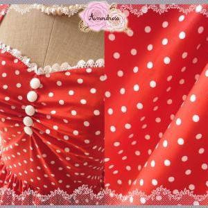 Red Polka Dot Party Dress Vintage Inspired Party..