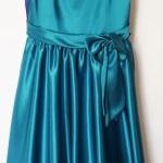 Teal Blue Party Dress.. Elegant Vin..