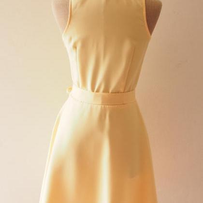 Pastel Yellow Dress,yellow Bridesmaid Dress,..