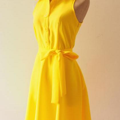 Yellow Bridesmaid Dress, Bright Sunshine Yellow..