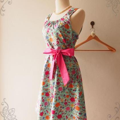 Floral Dress, Floral Skater Dress, Swing Skirt..