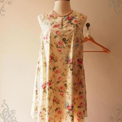 Floral Dress, Light Khaki Sundress,..