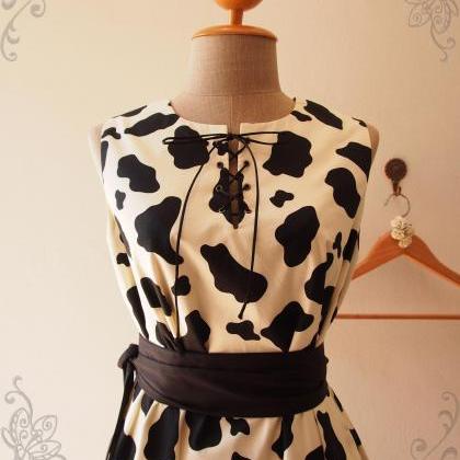 Moo Dress, Cow Print Dress, Summer Dress,..
