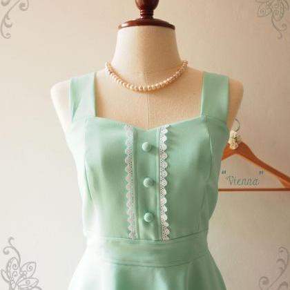 Mint Green Bridesmaid Dress, Mint Green Skater..