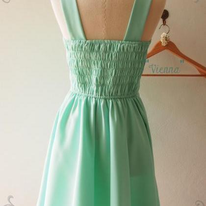 Mint Green Bridesmaid Dress, Mint Green Skater..