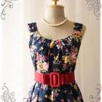 Blooming - Exotic Floral Dress Navy..