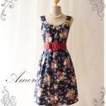 Blooming - Exotic Floral Dress Navy..
