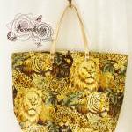 The Safari World Tiger Lion Tote Bag Printed..