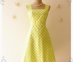 Lime Green Summer Dress Bridesmaid Dress Vintage Style Dress-size Xs,s ...