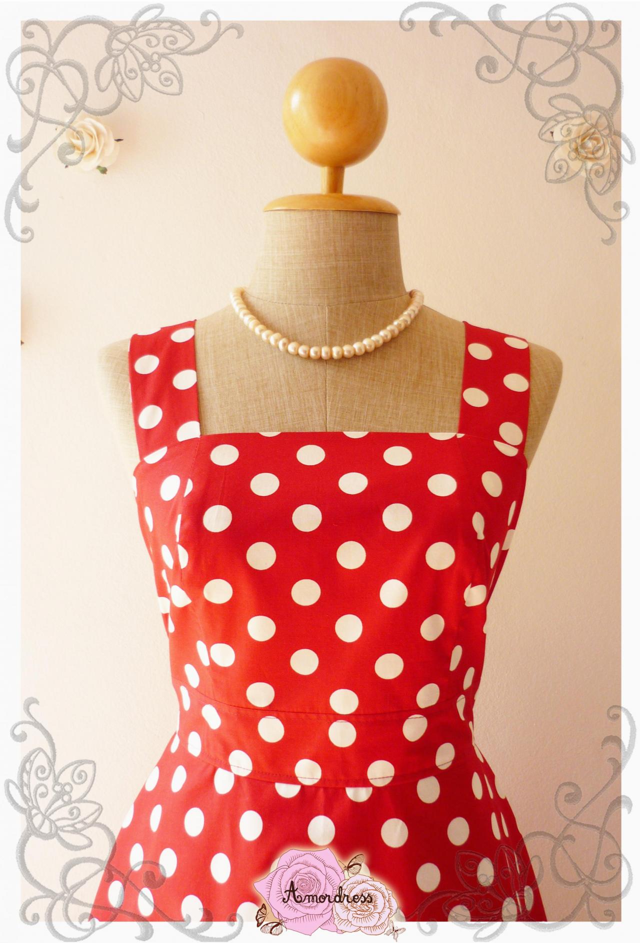 Red Summer Dress Bridesmaid Dress Vintage Style Dress-Size XS,S,M,L,XL ...