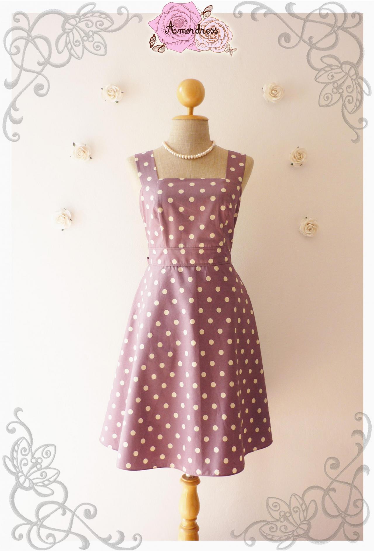 Purple Summer Dress Bridesmaid Dress Vintage Style Dress-Size XS,S,M,L,XL