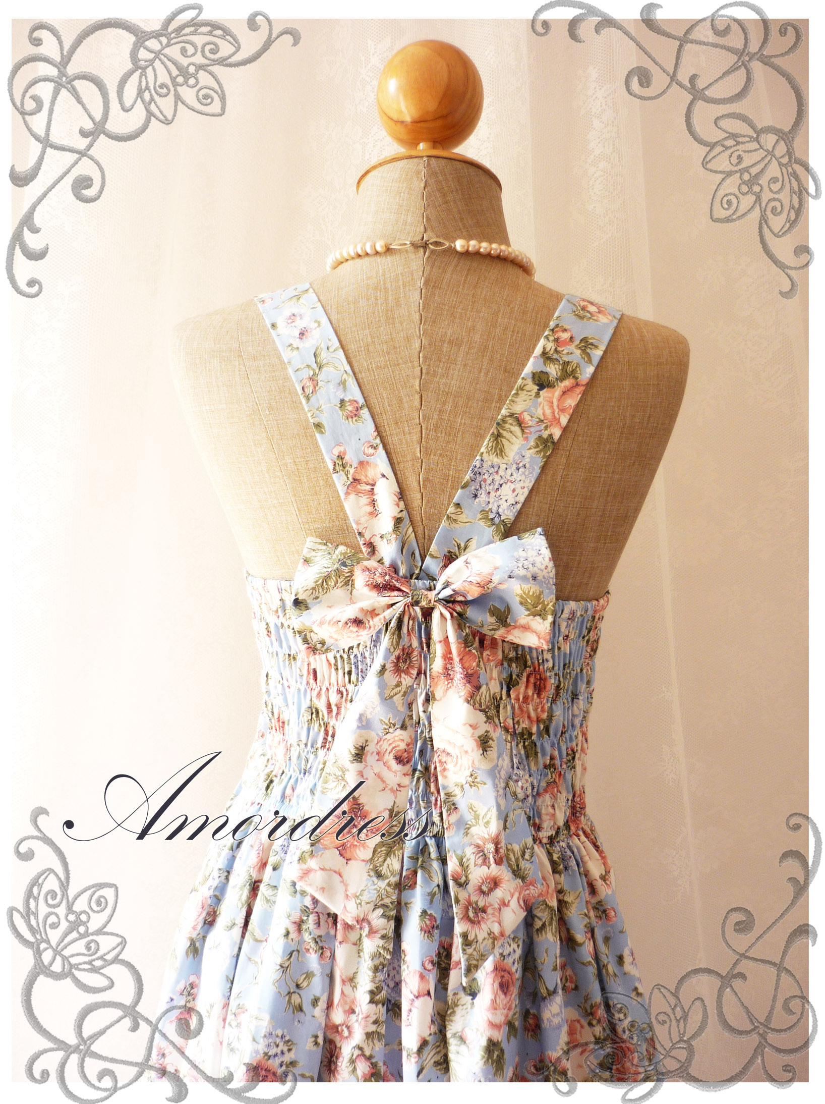 Floral Summer Dress Sweetest Spell Vintage Inspired Open Back Dress ...